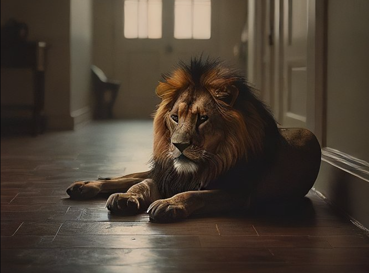 الاسد الجالس في المنام