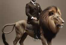 riding lion
