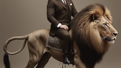 riding lion