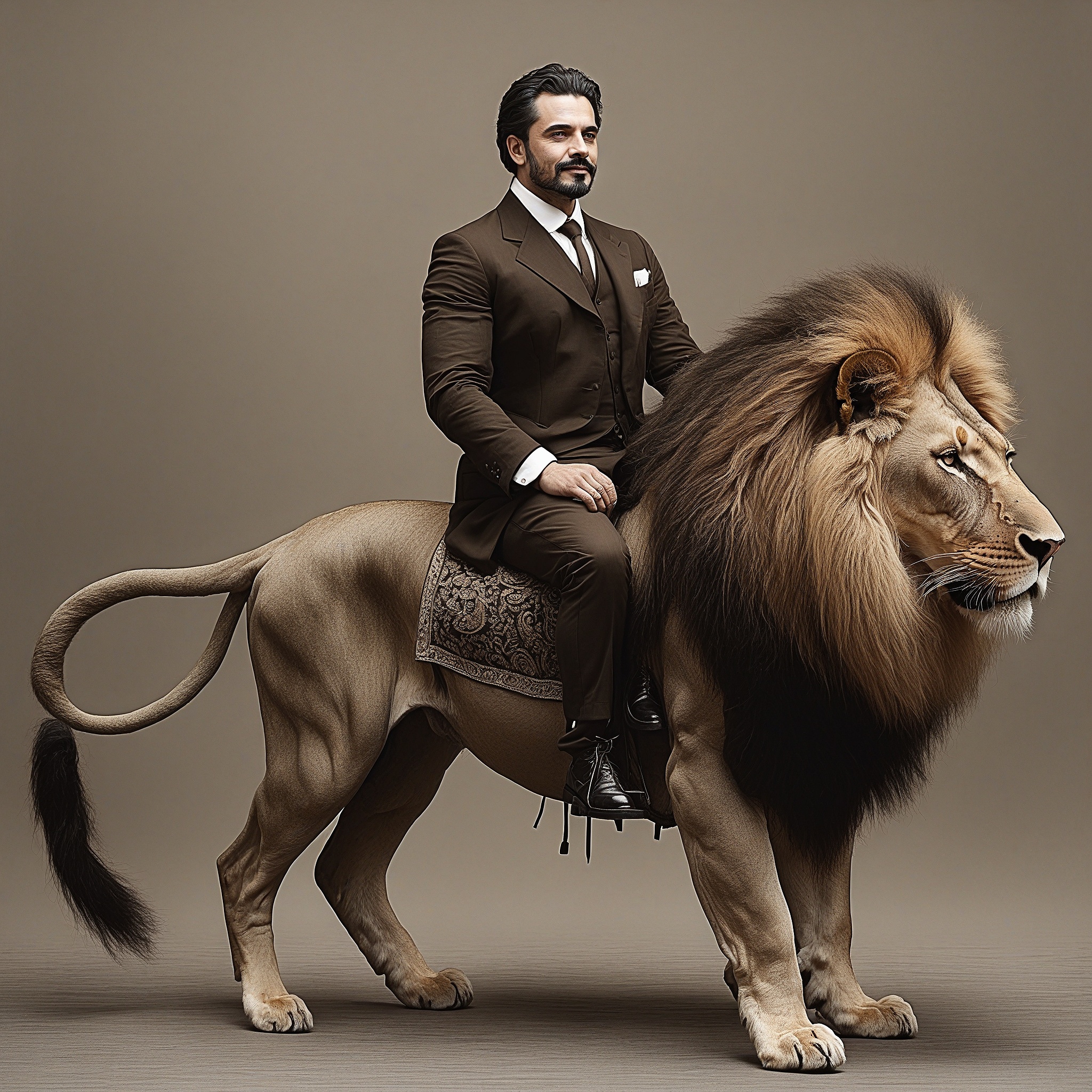 riding lion